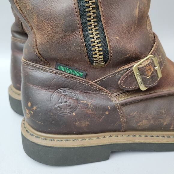 Georgia Wellington G4124 Mens Brown Leather Side Zip Waterproof Work Boot 10.5 M - Picture 13 of 13